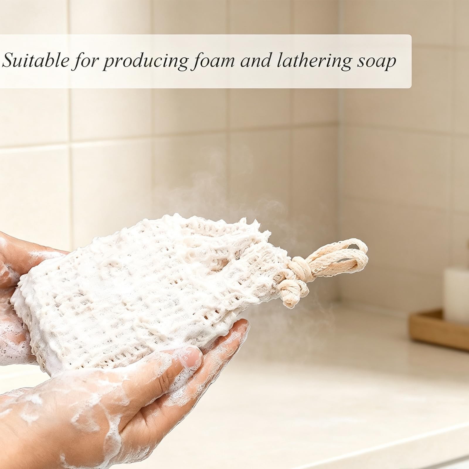 Soap Bag,5 Packs Bar Saver Pouch,Sisal Soap Saver Bag Mesh for Exfoliating, S…