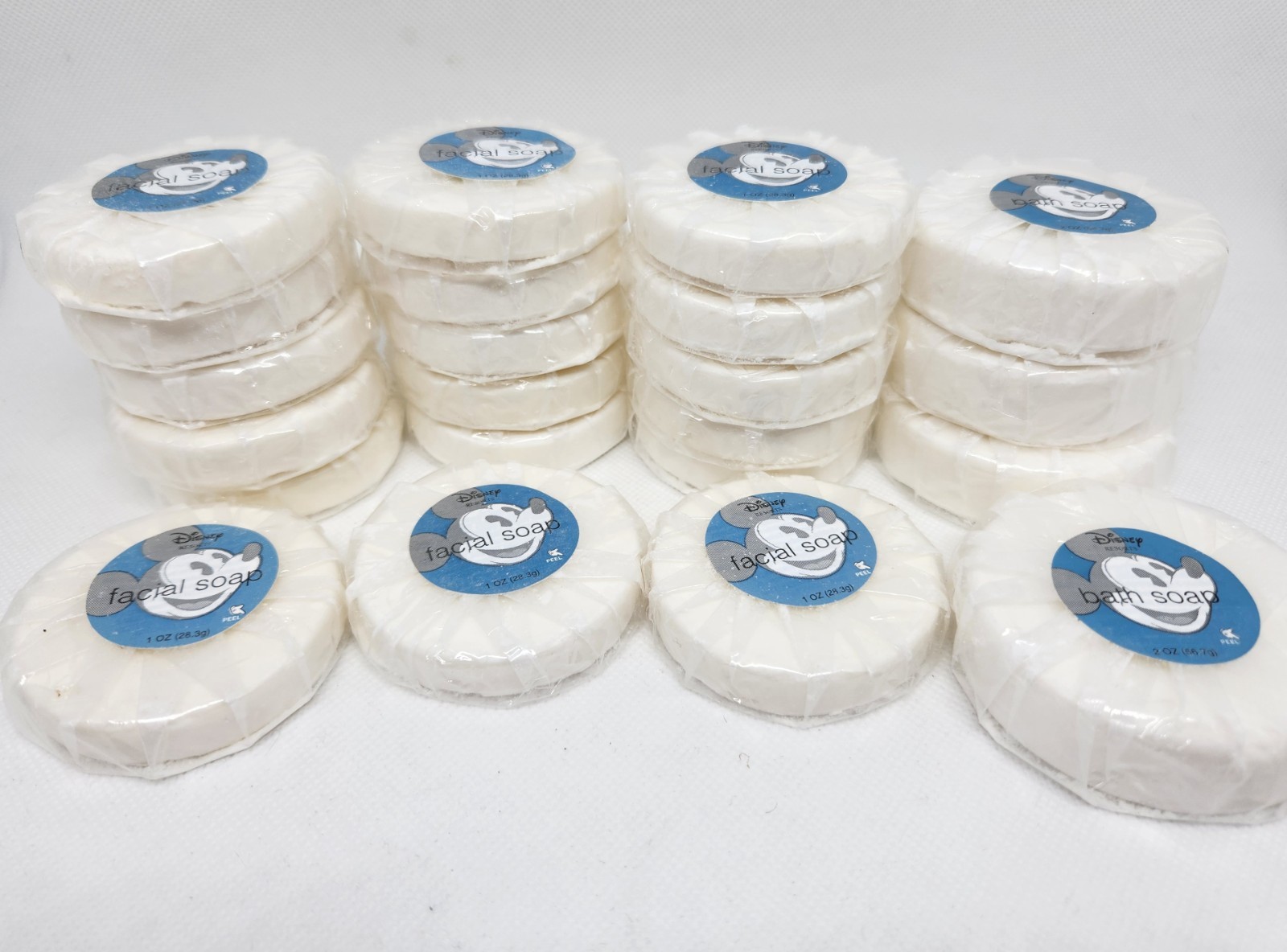 Huge Lot Disney Resorts Soap 22 Facial & Bath Bars Travel Size New Sealed Mickey