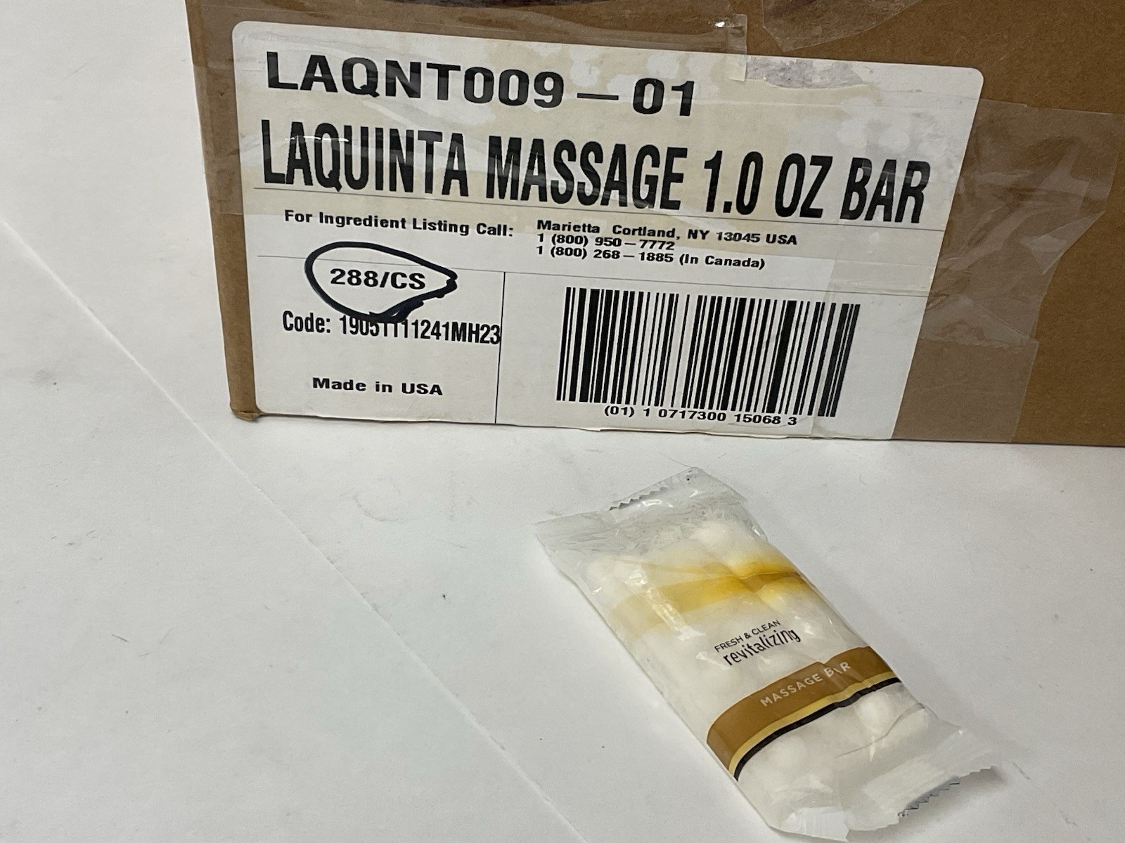 Revitalize REVITALIZE Massage Bath Bar Soap 1 oz LAQUINTA LOT of 288 / 1 box