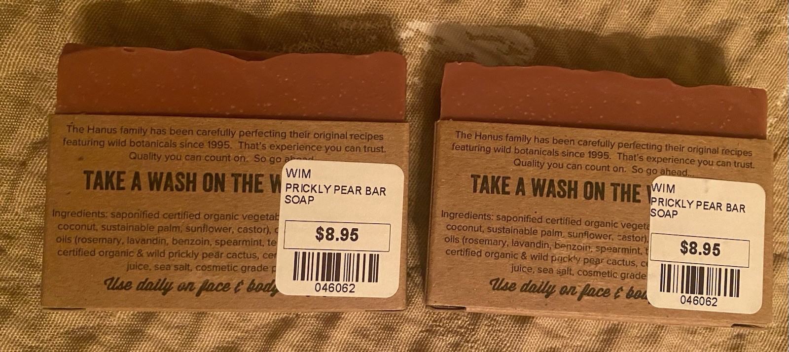 2x AWSB Prickly Pear Handmade Soap Bars 3.5oz Natural Wild Botanical Face Body