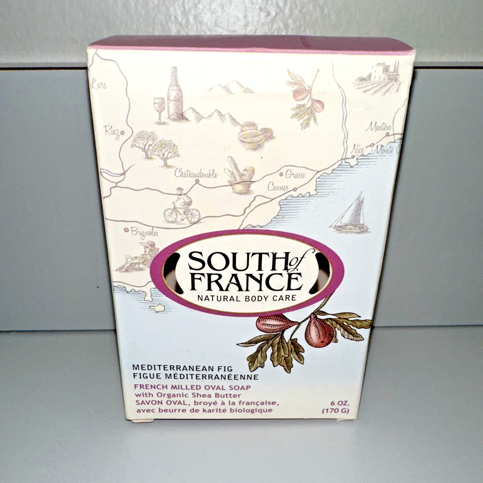 SOUTH OF FRANCE Mediterranean Fig French Milled Oval Bar Soap 6 oz