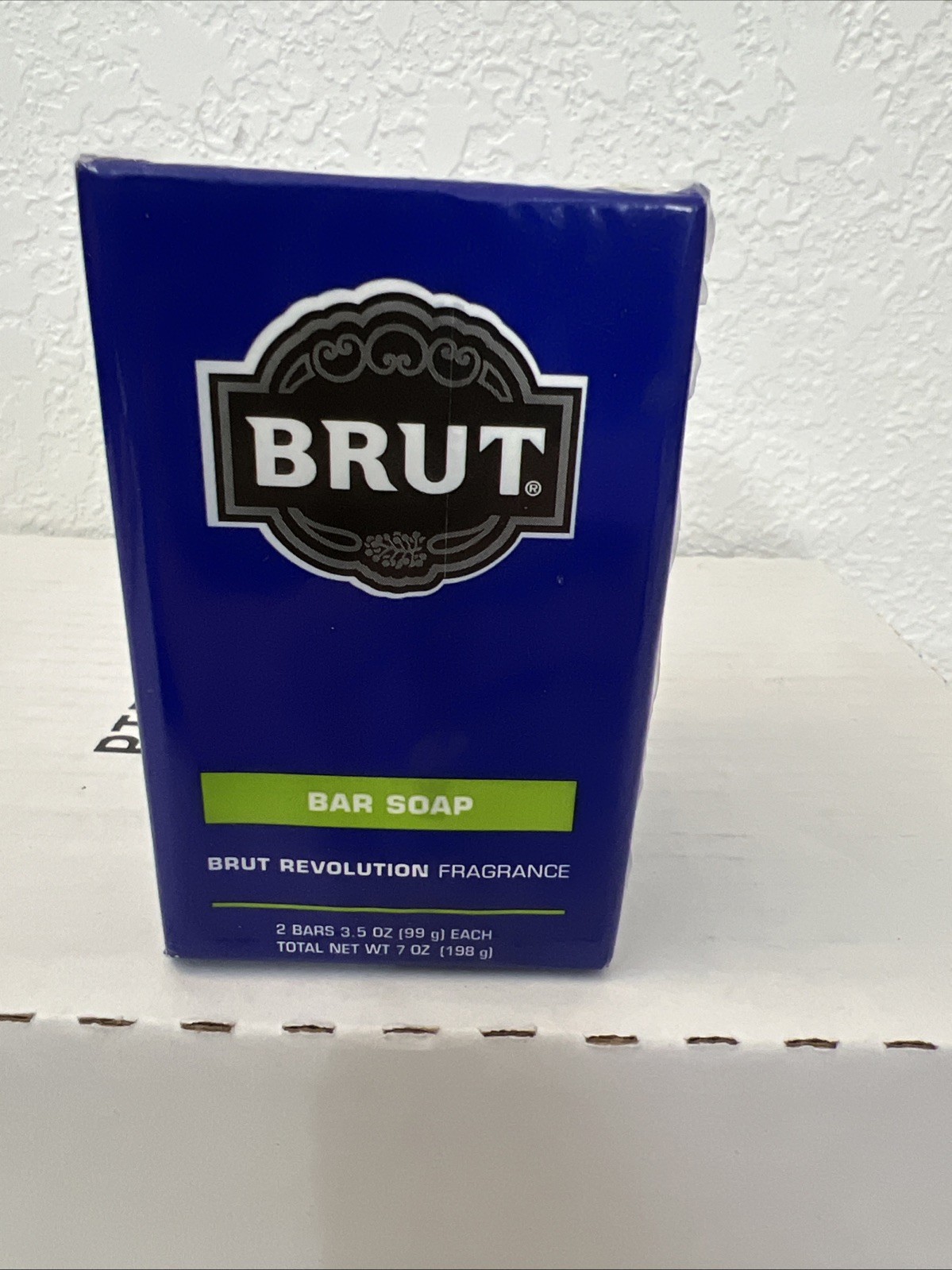 Brut Revolution Fragrance 2 Pack Bar Soap 3.5 oz Each 7 Oz Total NOS 2006 VTG