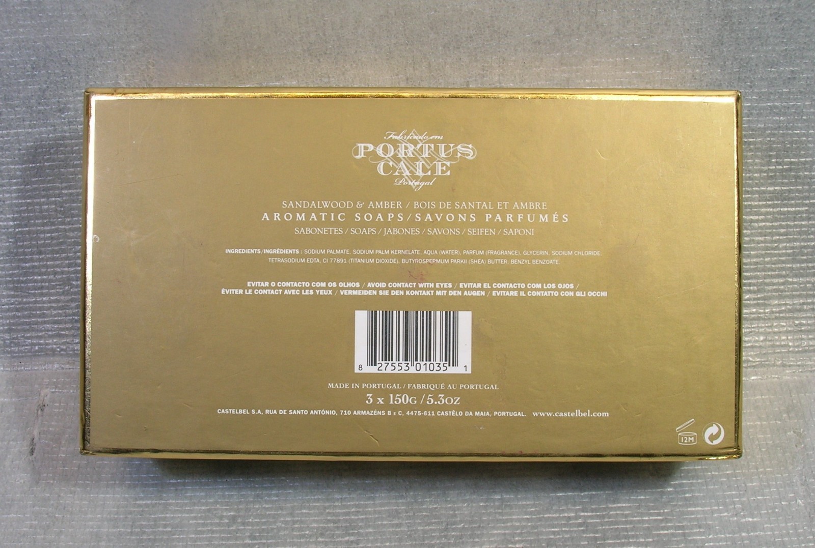 PORTUS CALE HAND MADE SANDALWOOD & AMBER SOAPS 3 X 150 GRAMS/5.3 – NEW IN BOX