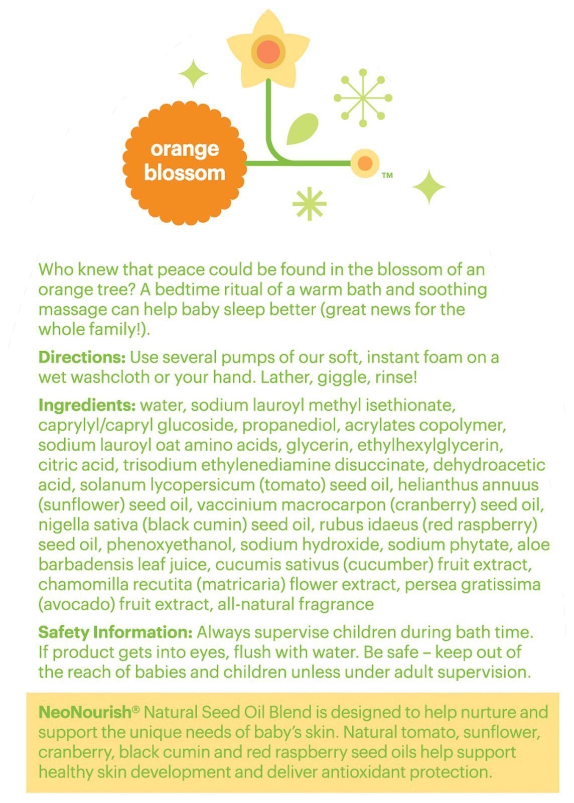 BabyGanics Foamin’ Fun Night Time Shampoo & Bodywash, Natural Orange Blossom,