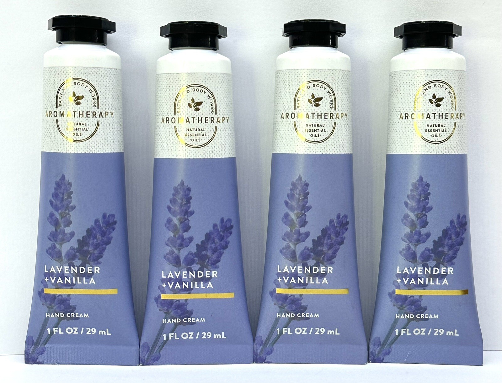 4 BATH & BODY WORKS AROMATHERAPY LAVENDER VANILLA HAND CREAM LOTION 1 OZ TRAVEL