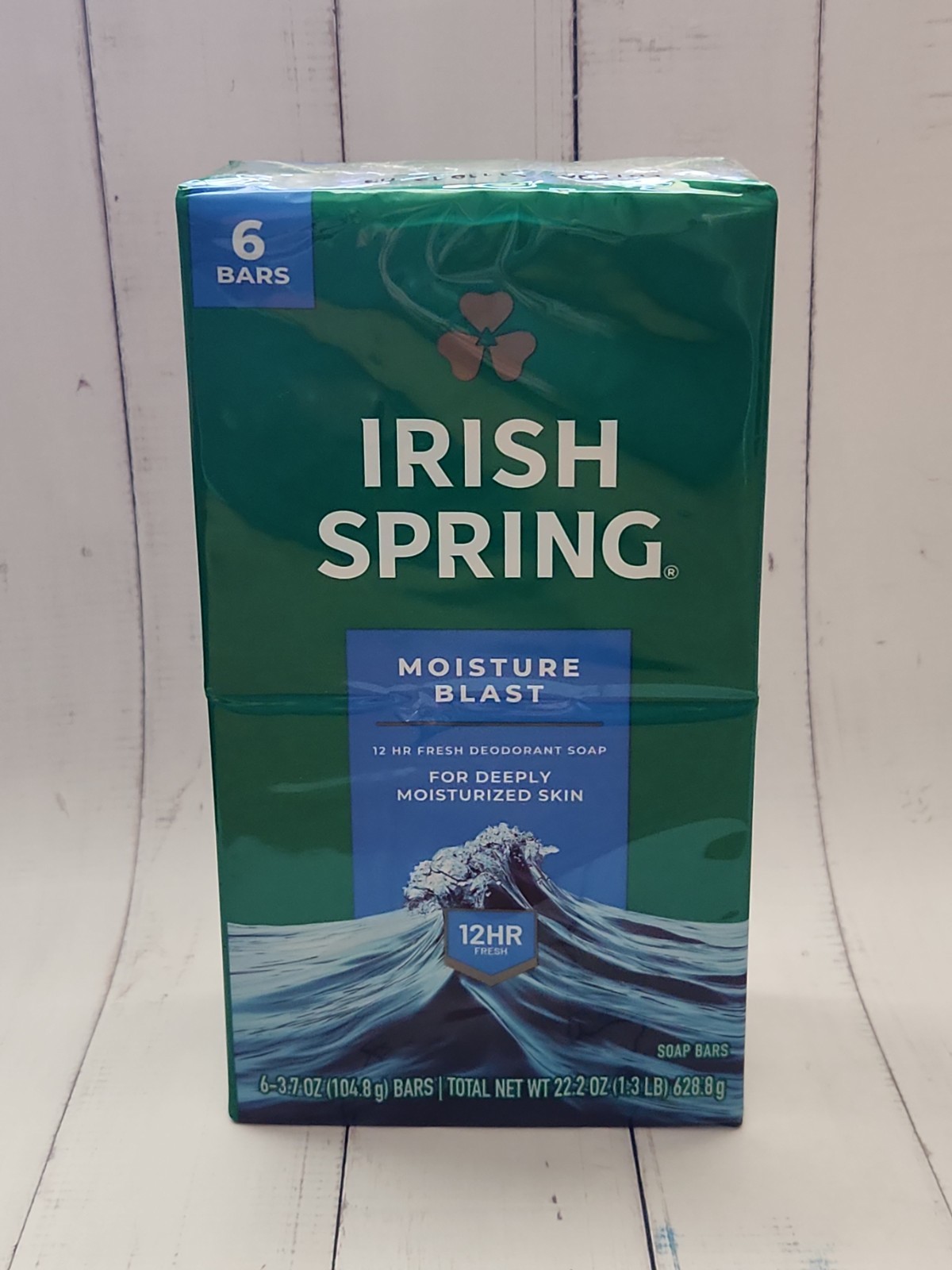 Irish Spring Moisture Blast, Moisturizing Bar Soap, 3.7 Ounce, 6 Bar Pack