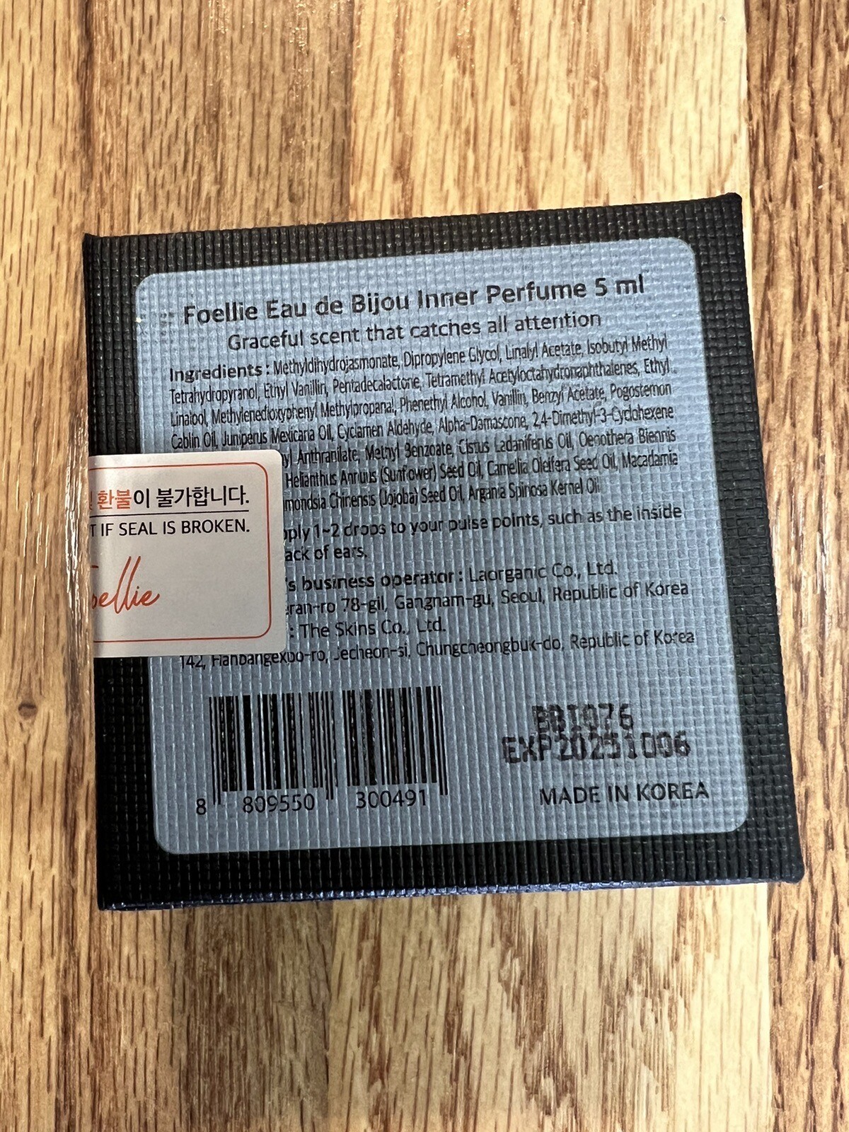 Foellie Eau de Bijou Inner Perfume 5ml Feminine Care Hygiene Fragrance US SELLER