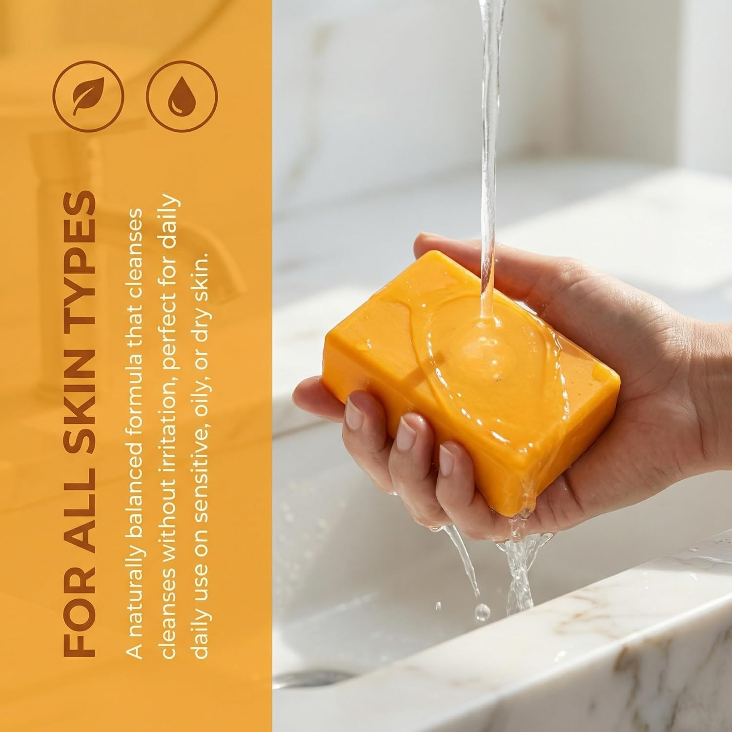 Ed Turmeric Glow Soap 2Pcs Natural Handmade Face Body Bar Supports Smooth Types