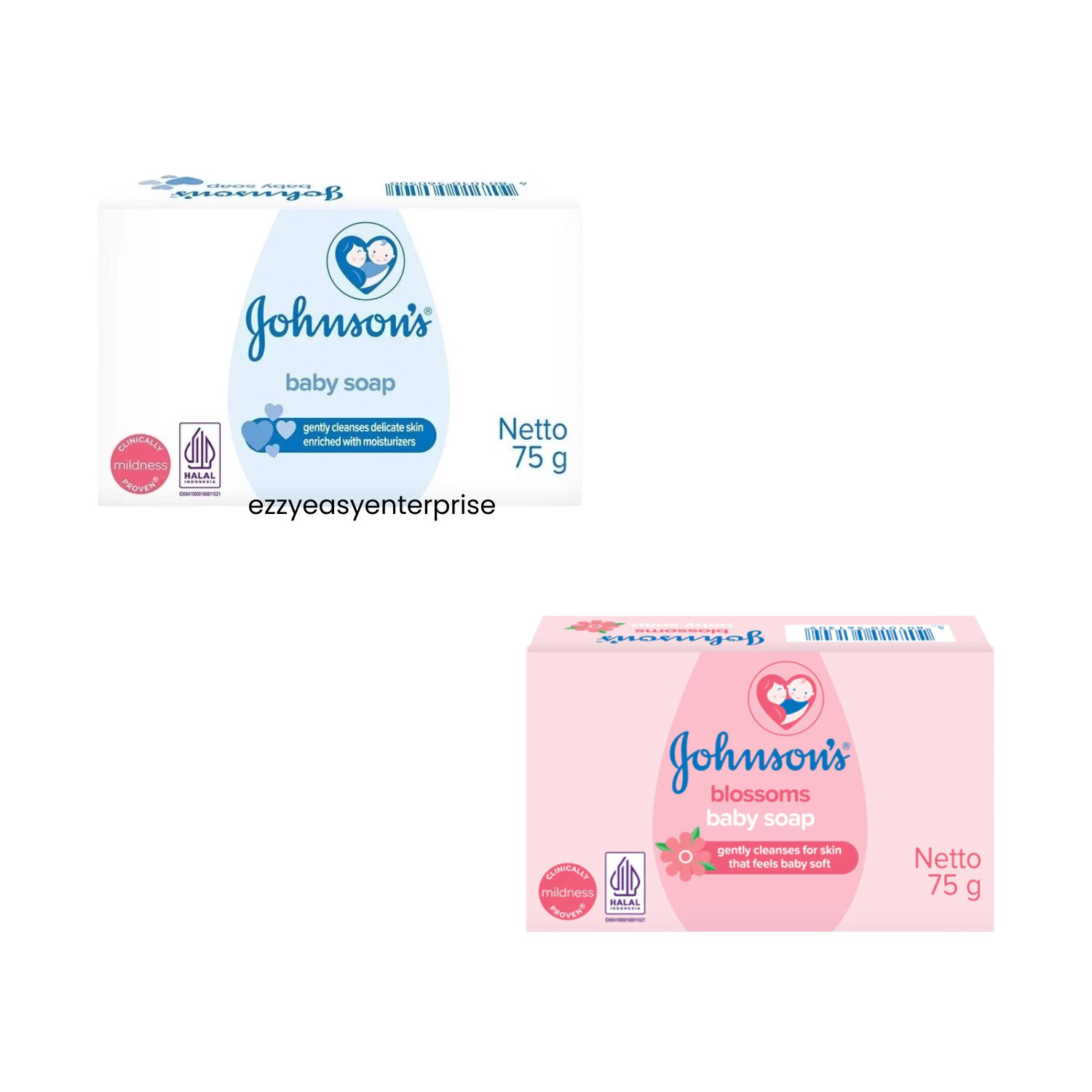 Johnson & Johnson Baby Bar Soap Original or Blossom 75g (9 Bars)