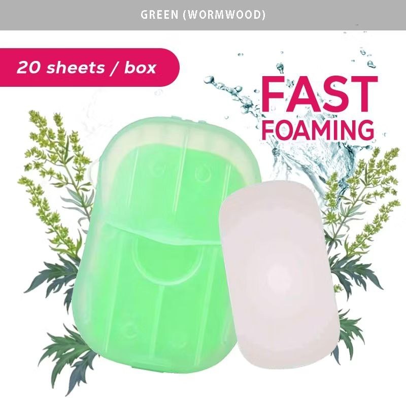 10 x Mini Hand Soap Box 20 Sheets Travel Disposable Paper Sheets Scented Soap