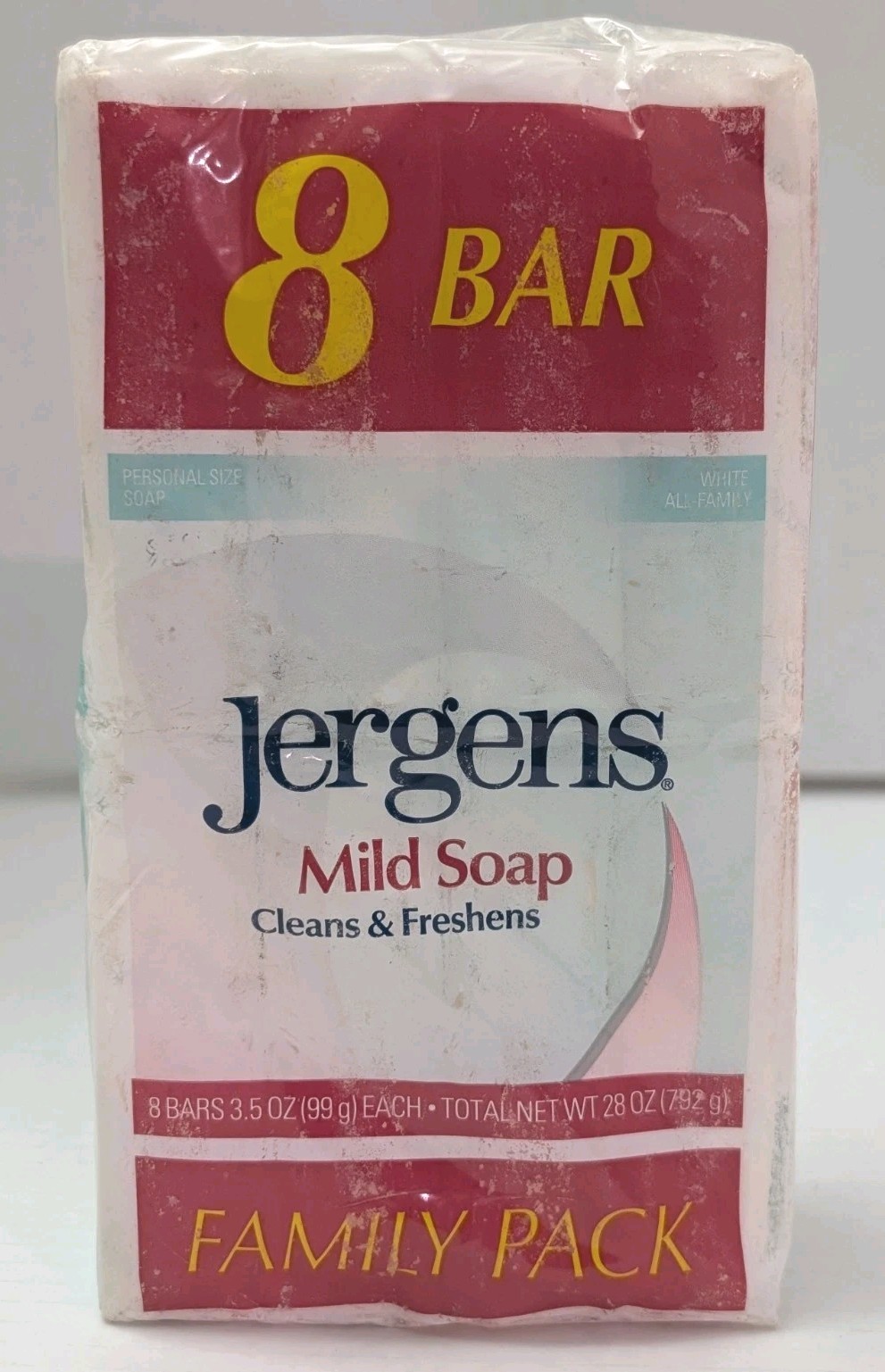 Jergens Vintage Mild Bar Soap 8 Bar Family Pack Cleans & Freshens NEW
