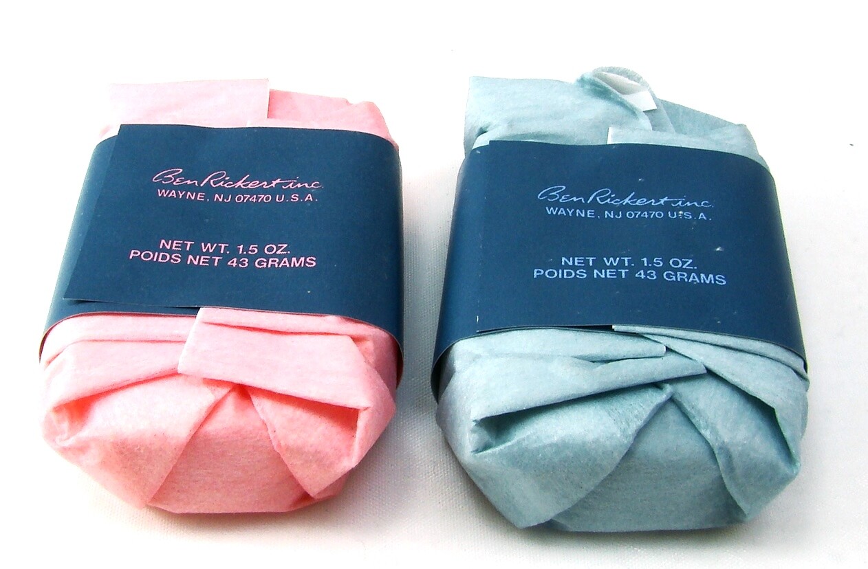 Ben Rickert 1 Rose Soap Bar & 1 Iris Soap Bar 1.5 oz@ NEW NWOB Wrapped VINTAGE