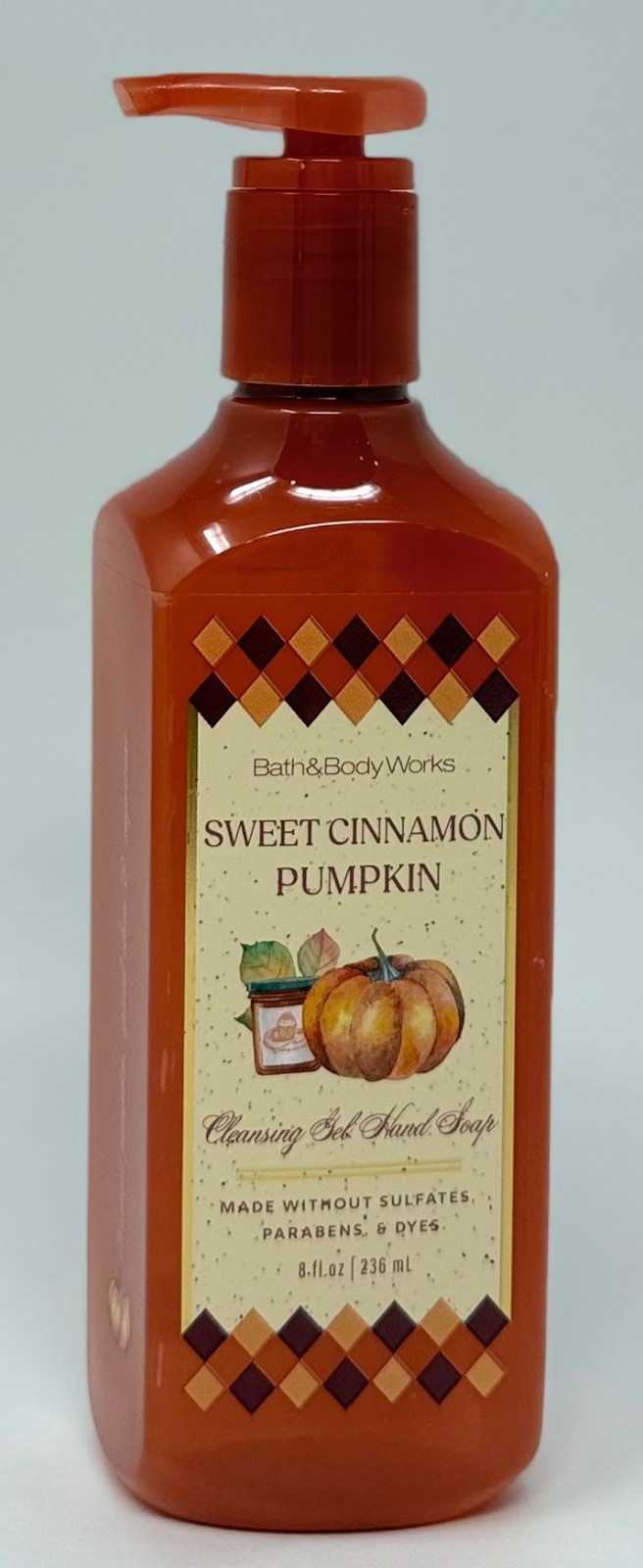 1 NEW BATH & BODY WORKS SWEET CINNAMON PUMPKIN CLEANSING GEL HAND SOAP WASH 8OZ