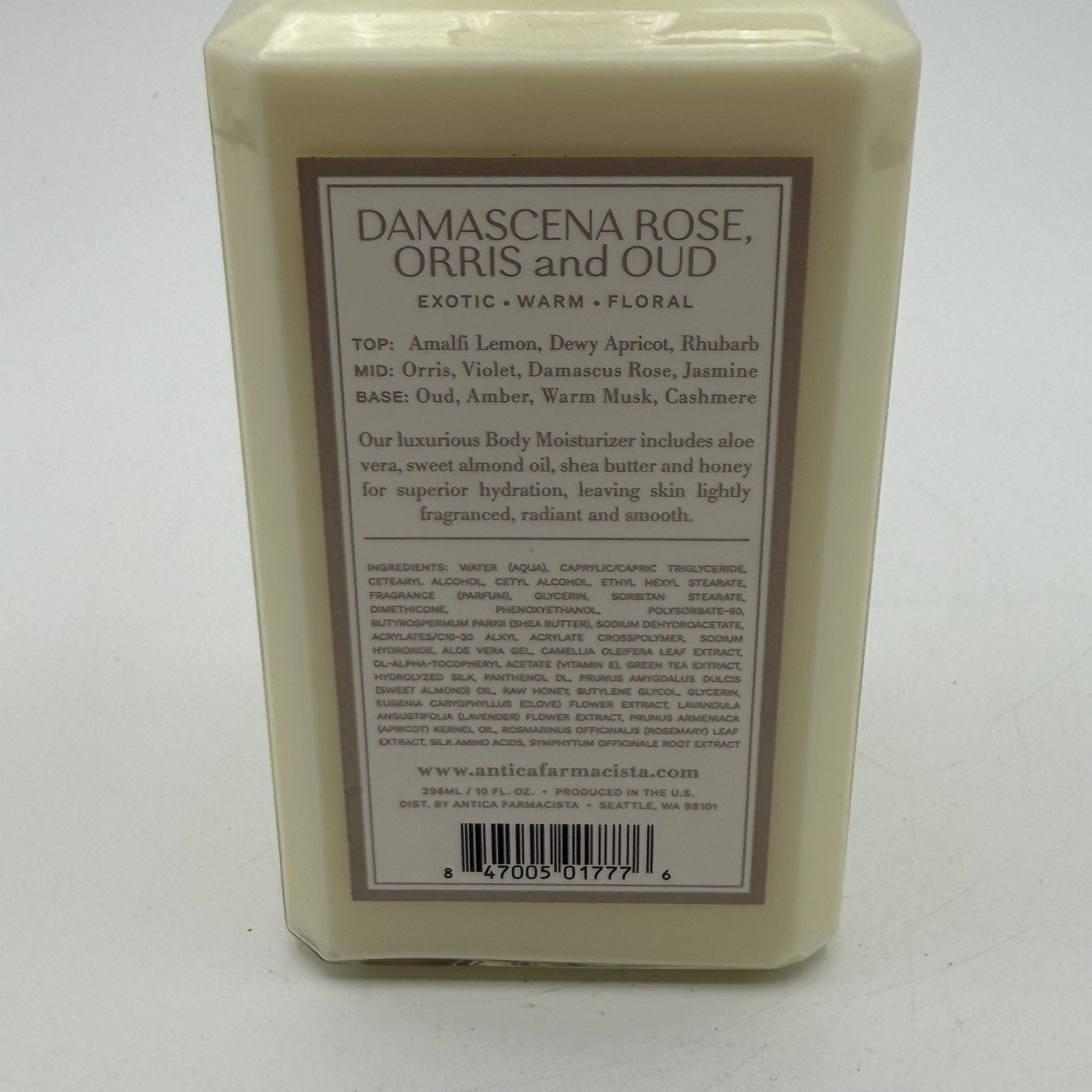 Antica Farmacista Damascena Rose Orris & Oud Body Moisturizer Lotion 10oz Pump