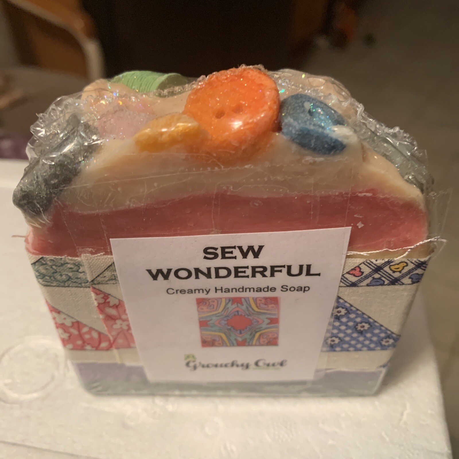 Sew Wonderful Buttons Bottles Scissors Decorated Creamy Handmade Soap Brand New