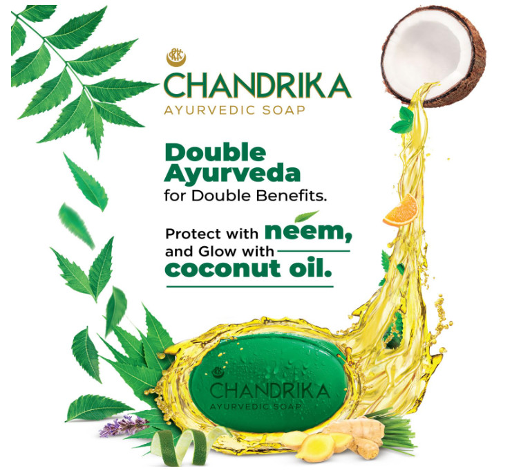 Chandrika Ayurvedic Soap Classic 125g x 6 Handmade Bath Soap Coconut Oil