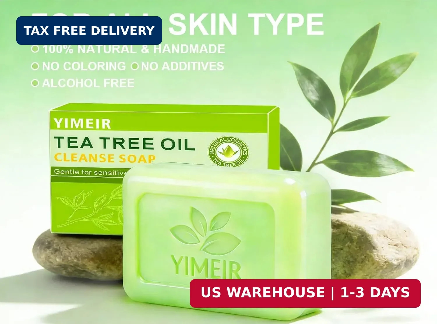 Tea Tree Oil Soap Handmade, About 4.5Oz, Tea Tree Soap Bar for Face & Body – Dee