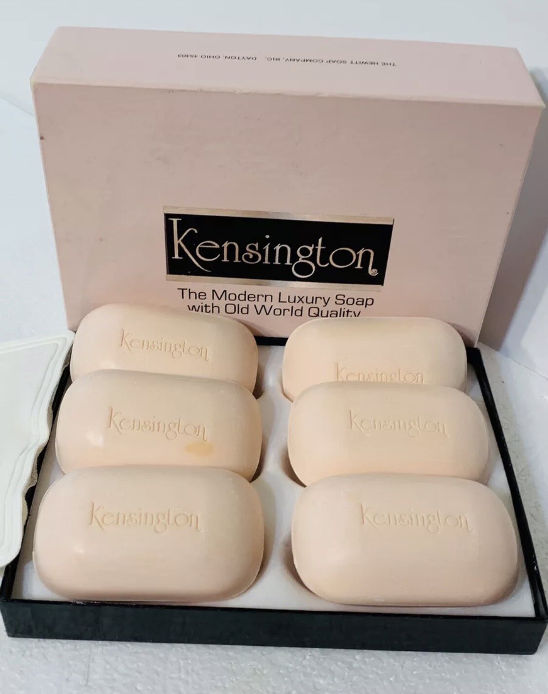 VINTAGE KENSINGTON 6 PC BOXED SET LUXURY GERANIUM SCENT BAR BATH SOAP 24.75 OZ