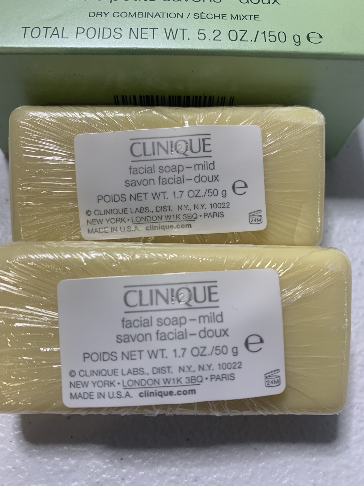 NEW BOXED Clinique 2 Little Bar Soap Mild For Skin Type 2 Dry Combination RARE