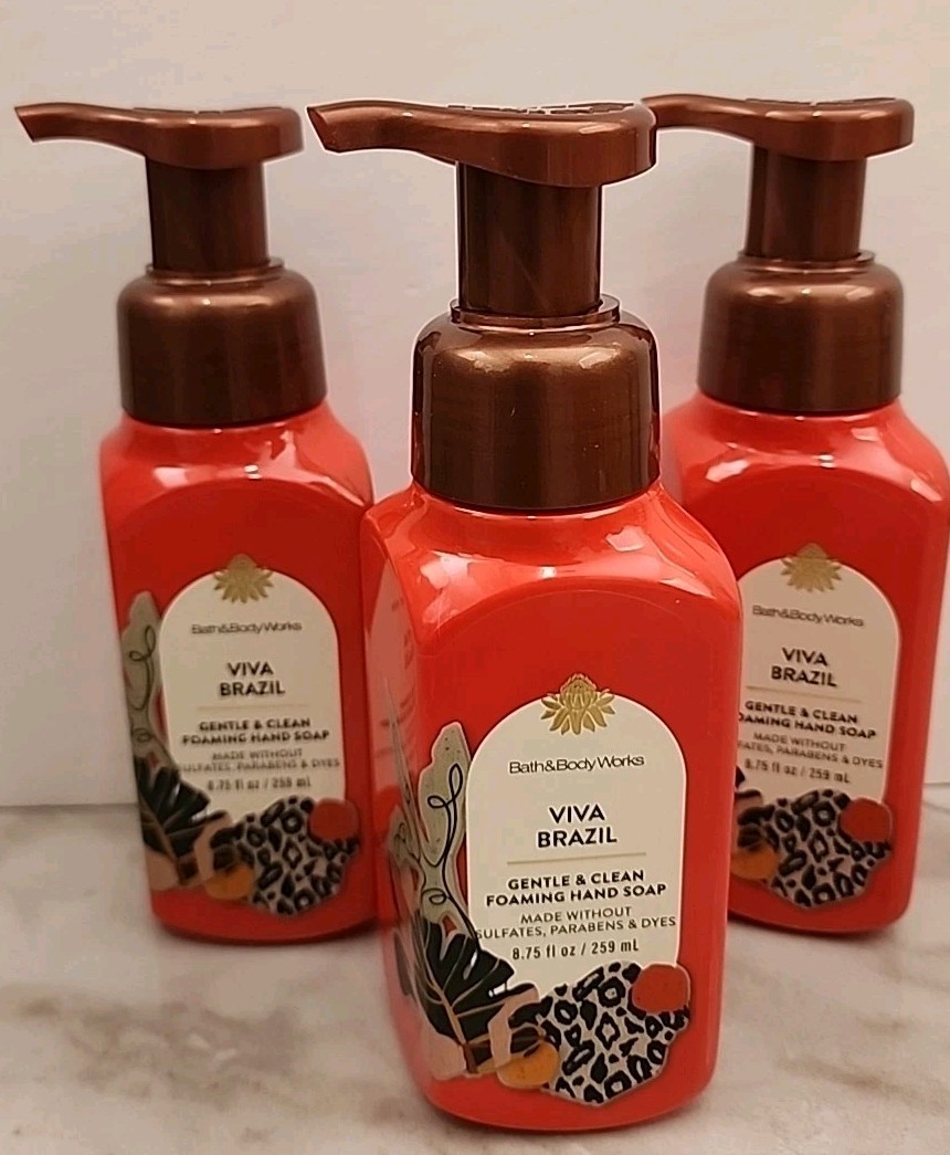 3 Pcs Set Bath & Body Works Viva Brazil Gentle & Clean Foaming Hand Soap New