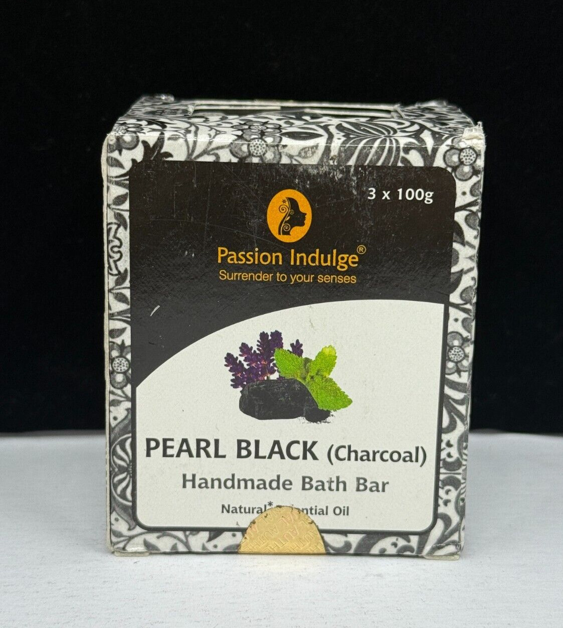 Passion Indulge Pearl Black Handmade Bath Bar Pack of 3*100g NIB