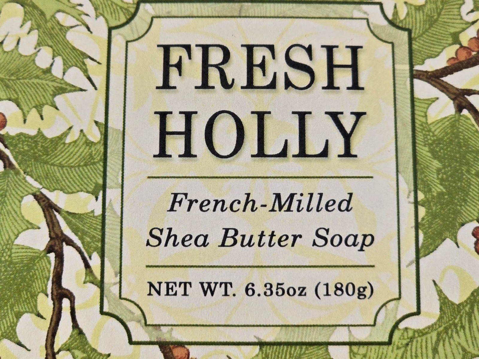 Greenwich Bay Trading Fresh Holly 6.35 oz 180 g Holiday Shea Butter Soap Bar