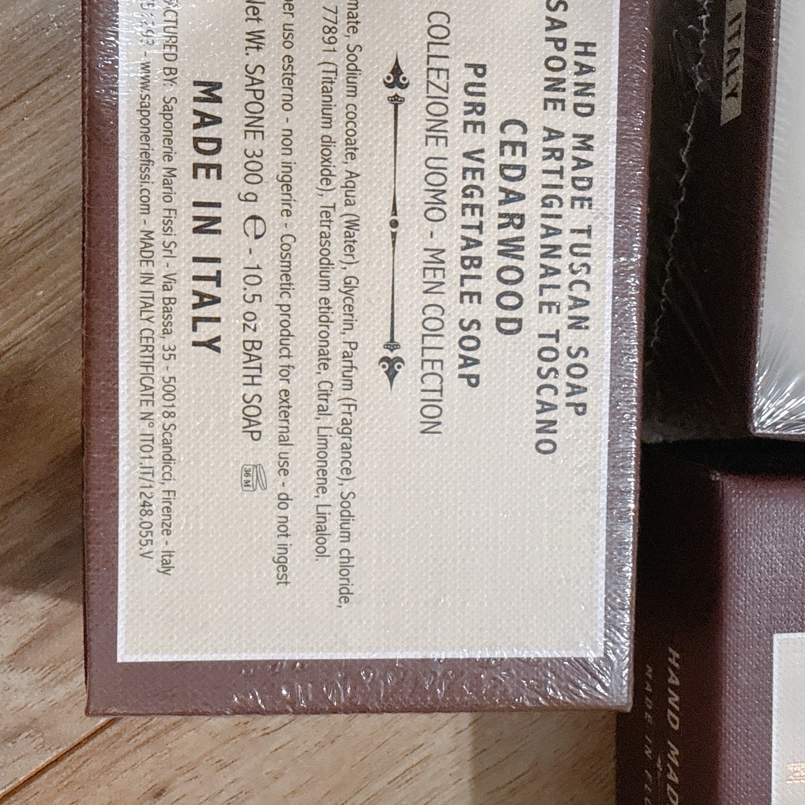 2 pcs SAPONERIE MARIO FISSI SRL 10.5 OZ Bar Soap Scent : CEDARWOOD New In Box