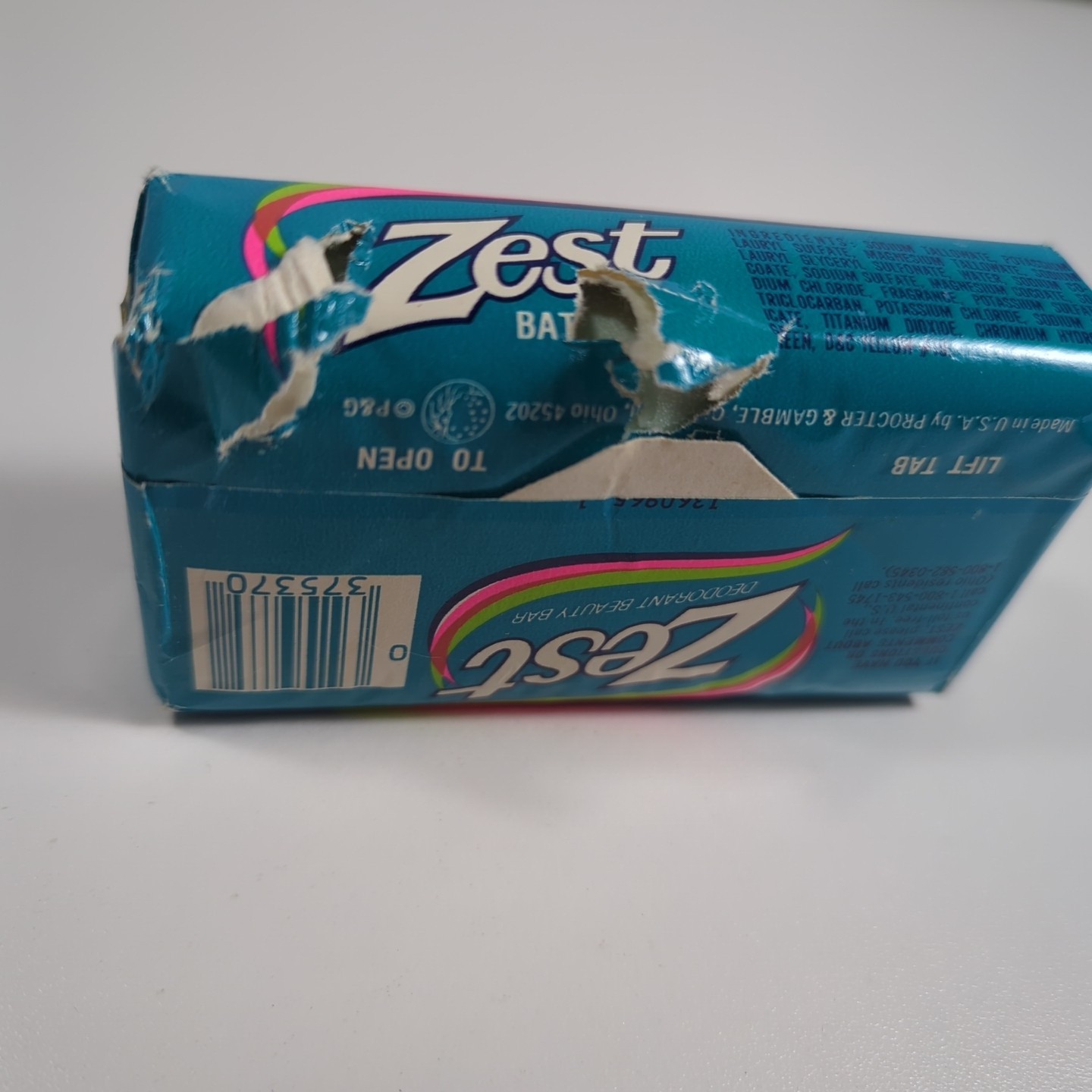 Vtg Zest Deodorant Bar Soap 5 1/2 Oz Sealed Flaw Prop 80s? USA