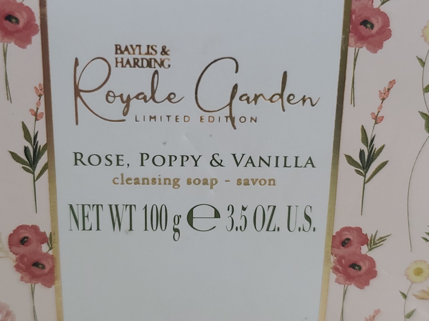 Limited Edition Baylis & Harding Luxury Soap Royale Garden Rose Poppy Vanilla
