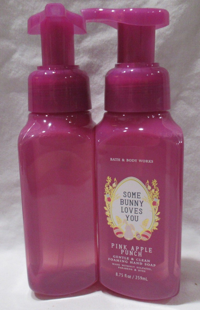 Bath & Body Works Foam Hand Soap Lot 2 SOME BUNNY LOVES YOU PINK APPLE PUNCH