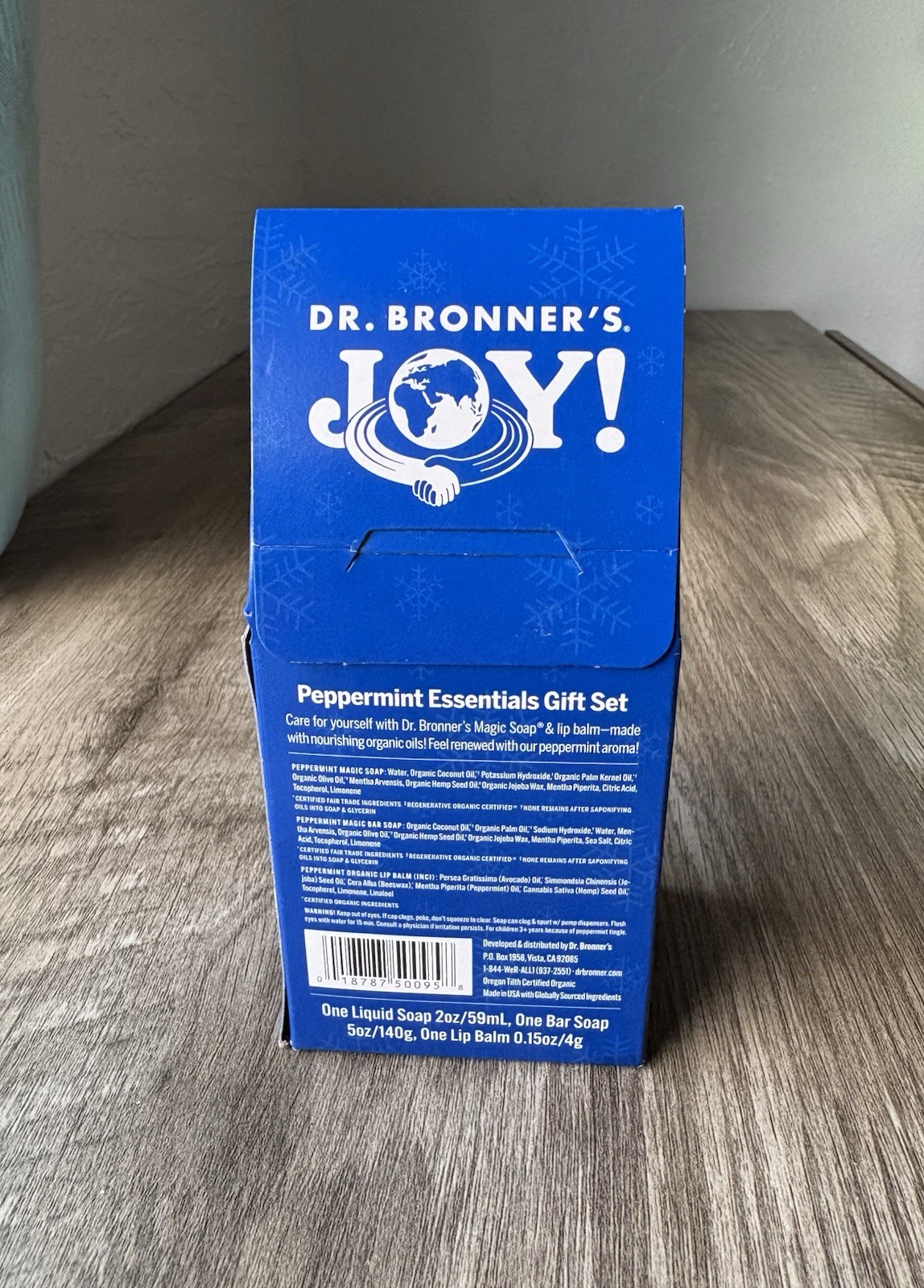 Dr. Bronner’s Peppermint Essentials Gift Set Liquid Soap, Bar Soap, Lip Balm