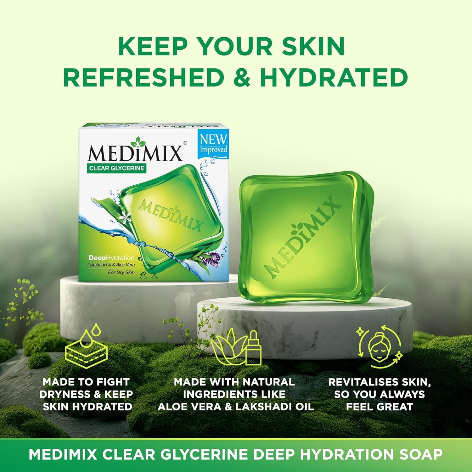 Medimix Clear Glycerine Bathing Bar Soap 100g (3+1) | For Dry Skin