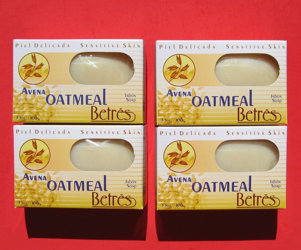 4X Betres Avena Oatmeal Bar Soap 3.5 oz 100g Sensitive Skin-USA Retail Box *New*