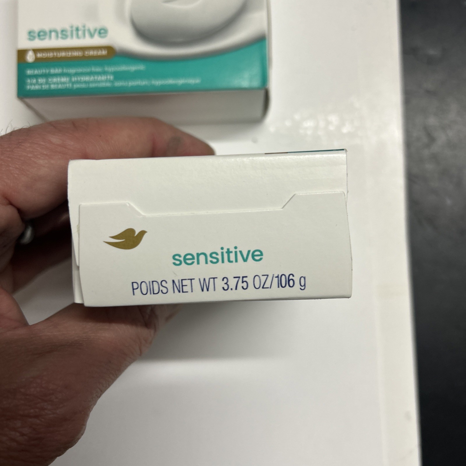 Dove Sensitive Beauty Bar 3.75oz Soap 3 Bars with 1/4 Moisturizing Cream