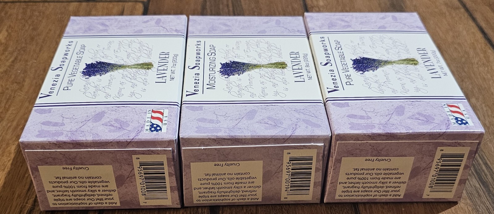 Venezia Soapworks Lavender Moisturizing Soap 7oz Bars Lot Of 3 Brand New