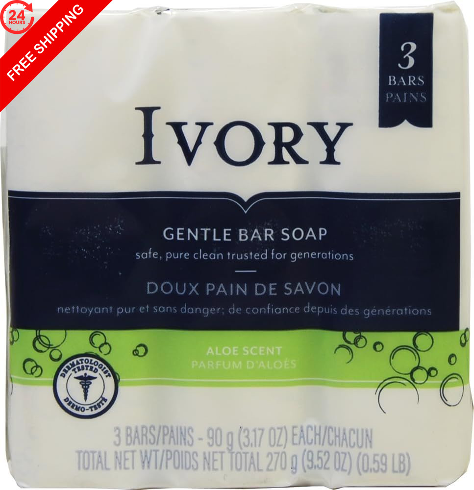 Simply Ivory Aloe Bath Bar by Ivory, 3 Count 9.52 Ounce (Pack of 1),