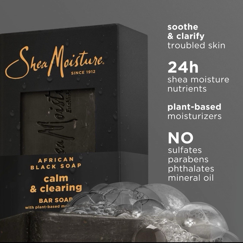 2 Pack SheaMoisture African Black Soap Bar 8 oz/227 g Calming & Clearing New