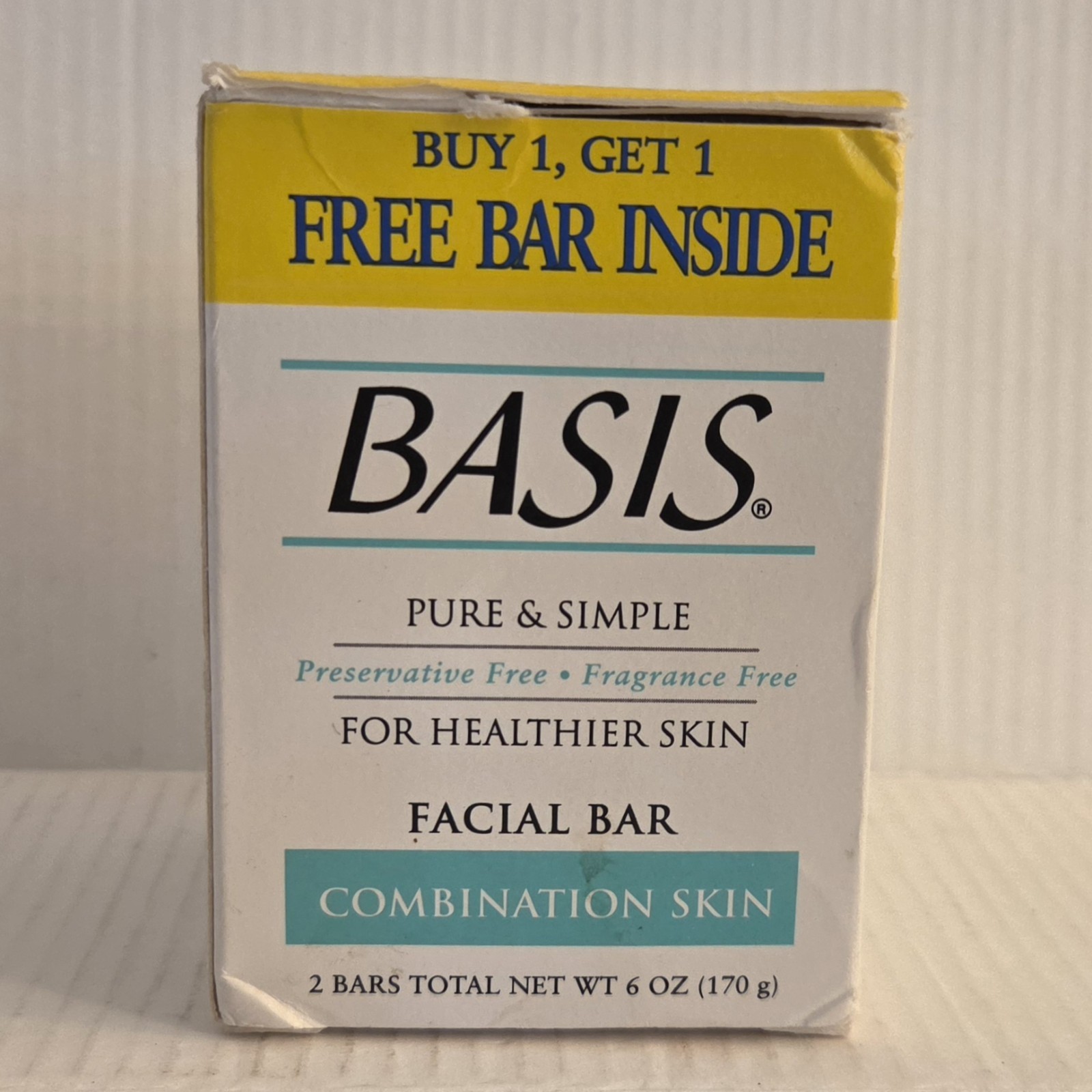 Basis Facial Bar Combination Skin 2 Bars 6.0 Oz x2 Fragrance & Preservative Free