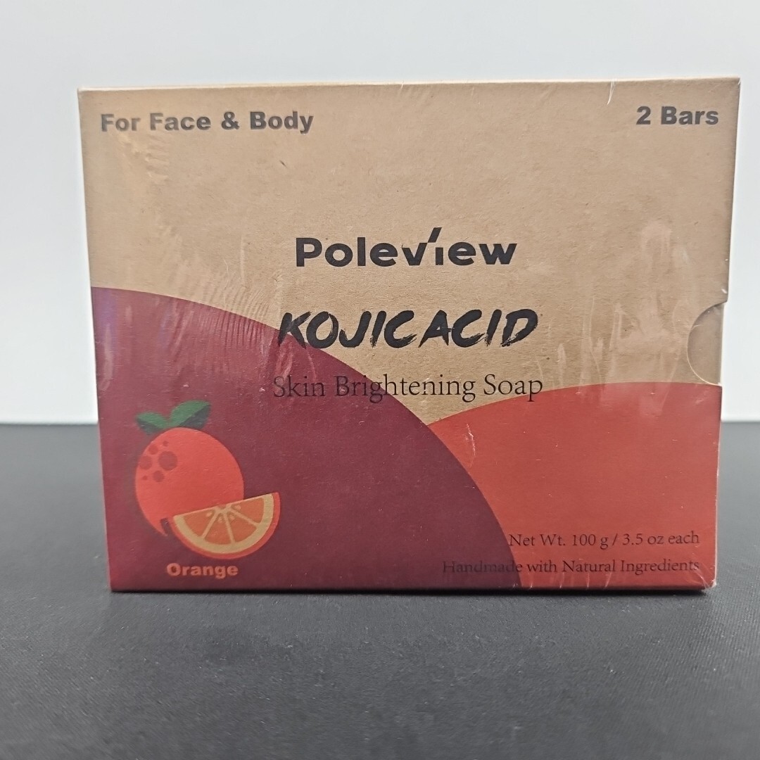 Poleview Kojic Acid Skin Brightening Soap Bars Orange 2 Count – Ex: 05/2027