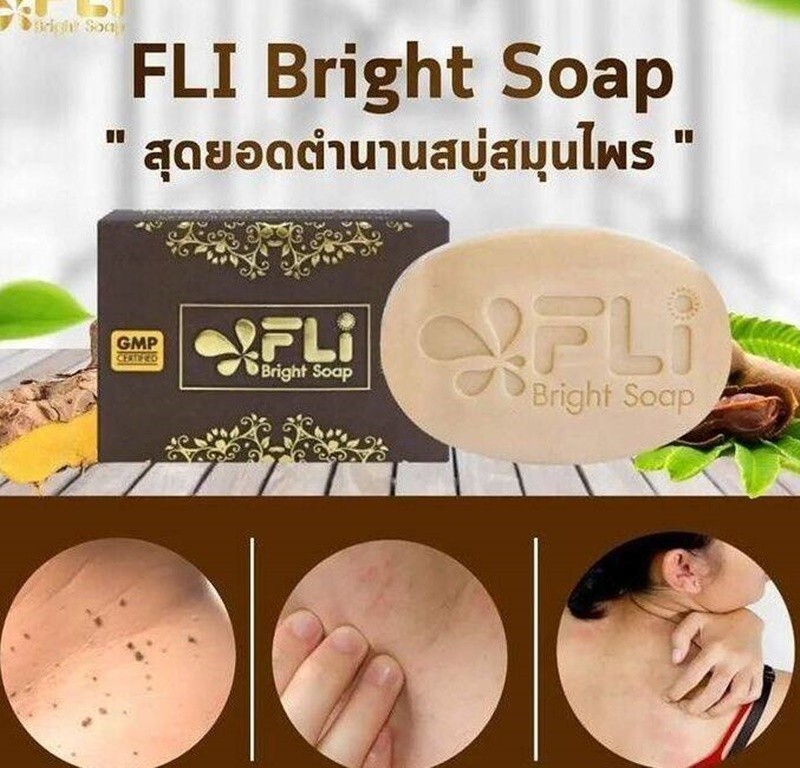 6 x120g. FLI Bright Soap 100% Natural Thai Herbal Dark Spots For Face & Body DHL