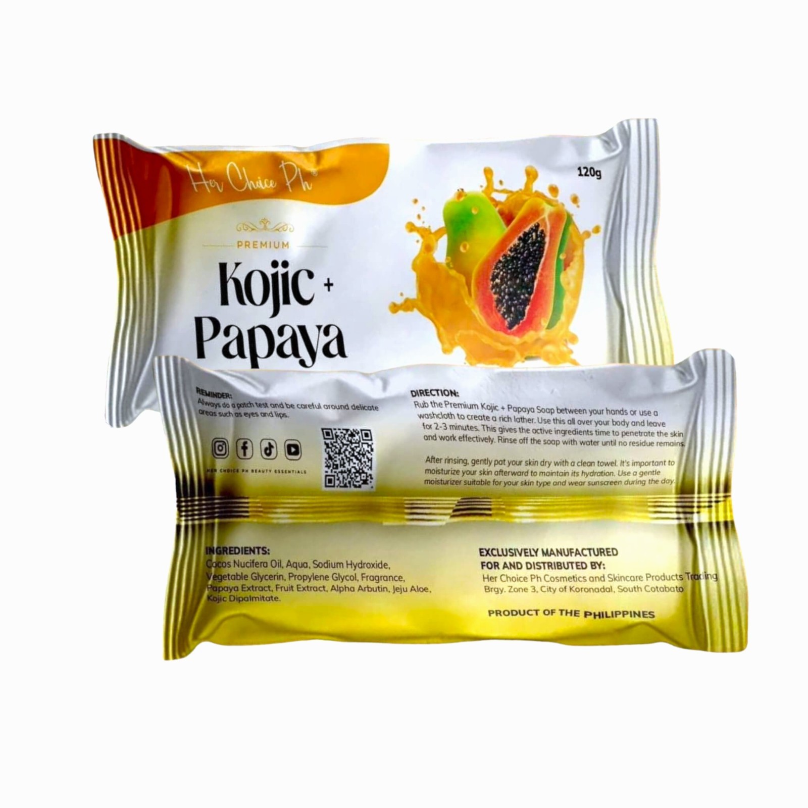 Her Choice PH Premium Kojic + Papaya Soap – 120g