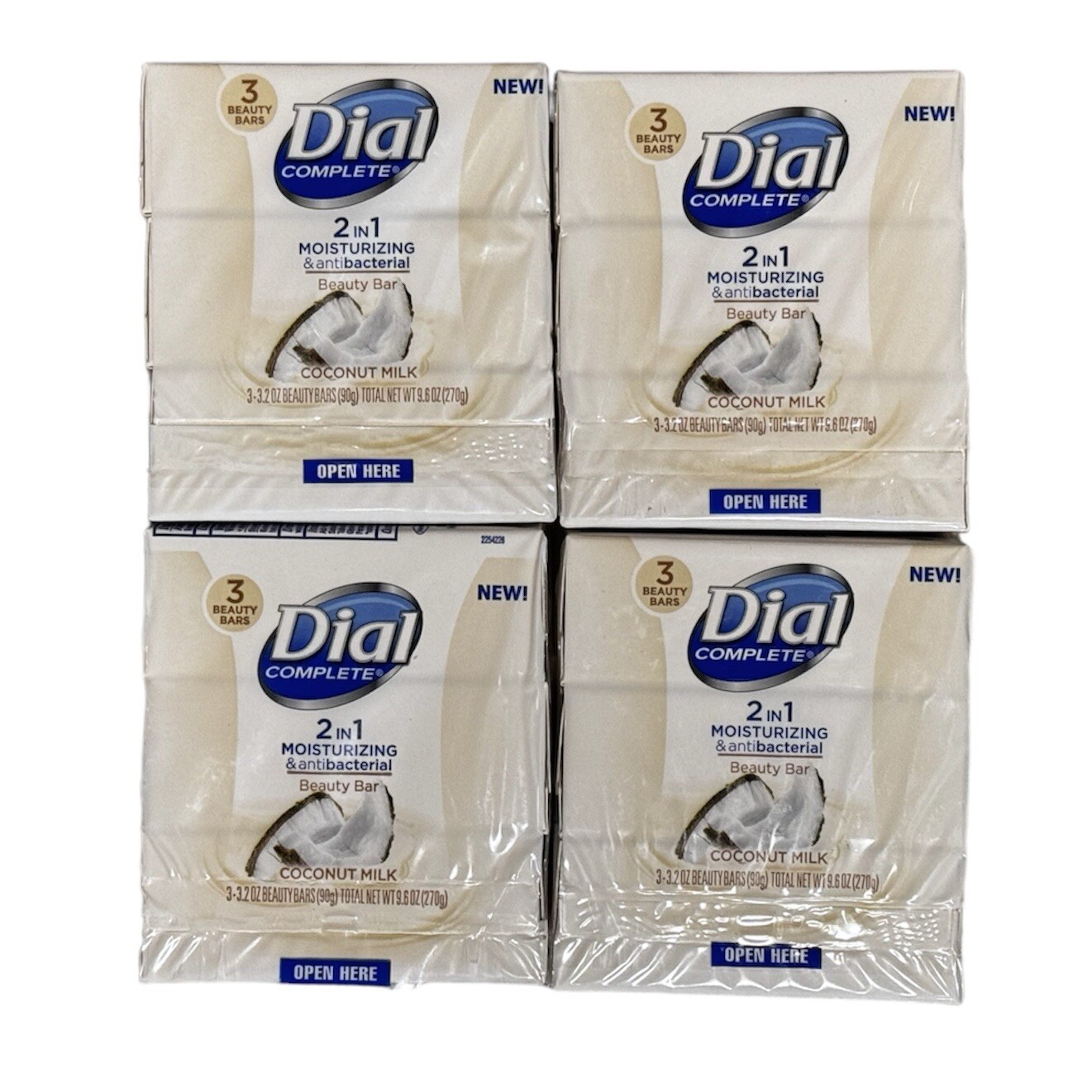 Dial Coconut Milk 3.2oz Each 3 Bars each, 12 Beauty Bars Soap