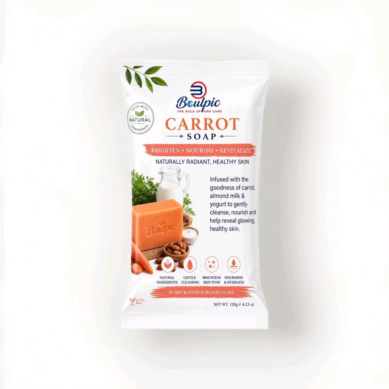 3 handmade carrot soap