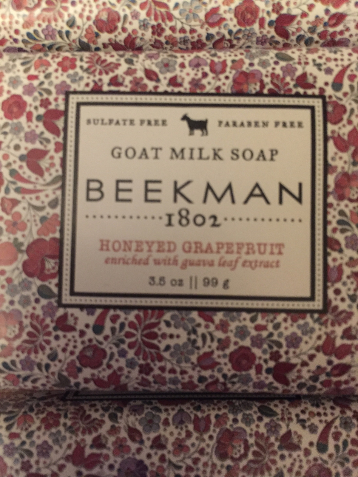 Lot Of 3 Beekman 1802 Goat Milk Soap Bar Honeyed Grapefruit Palm 3.5 Oz Bars