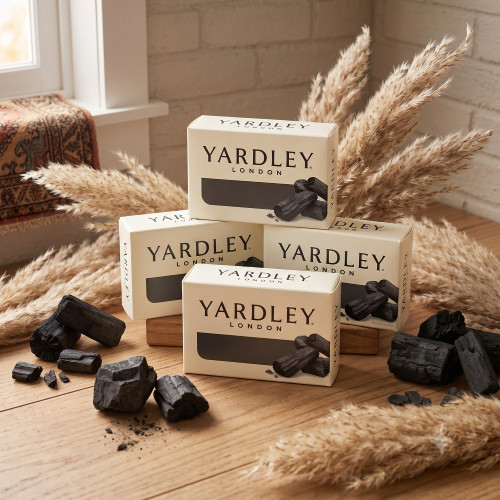 Yardley London Activated Charcoal Soap Bars Bentonite Clay Deep Cleanse 4 PACK