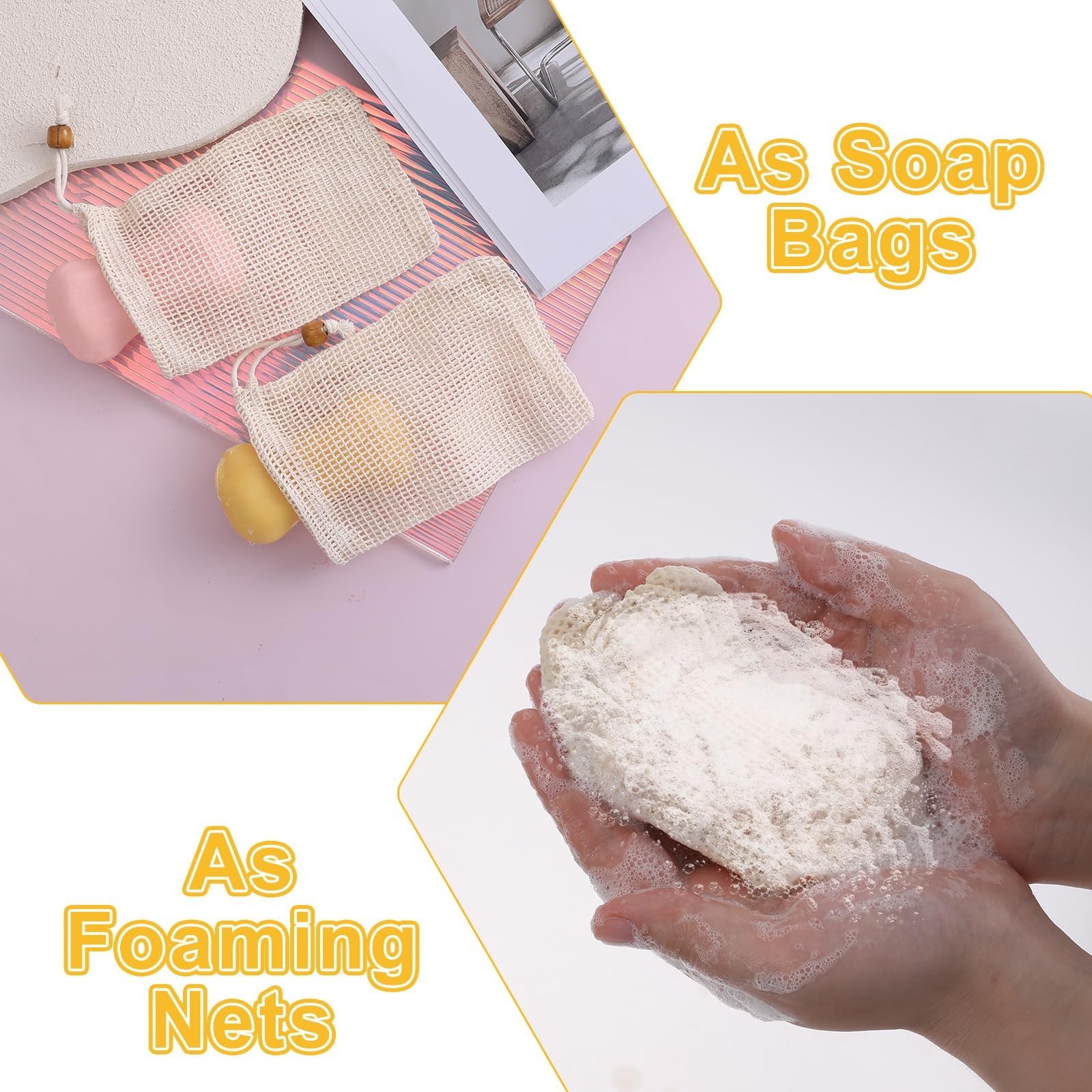 5 Pack Soap Exfoliating Bag Natural Sisal Soap Saver Bag Pouch Natural Soaps …