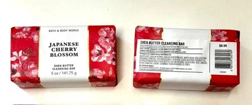 2pk JAPANESE CHERRY BLOSSOM Shea Butter Cleansing Bar Soap by Bath & Body Works