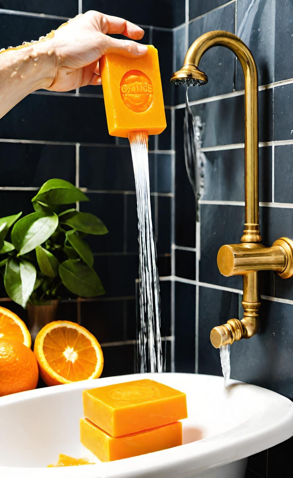 Orange Handmade Organic Soap Bar Natural Oil Wonderful Scent Premium Body Spa