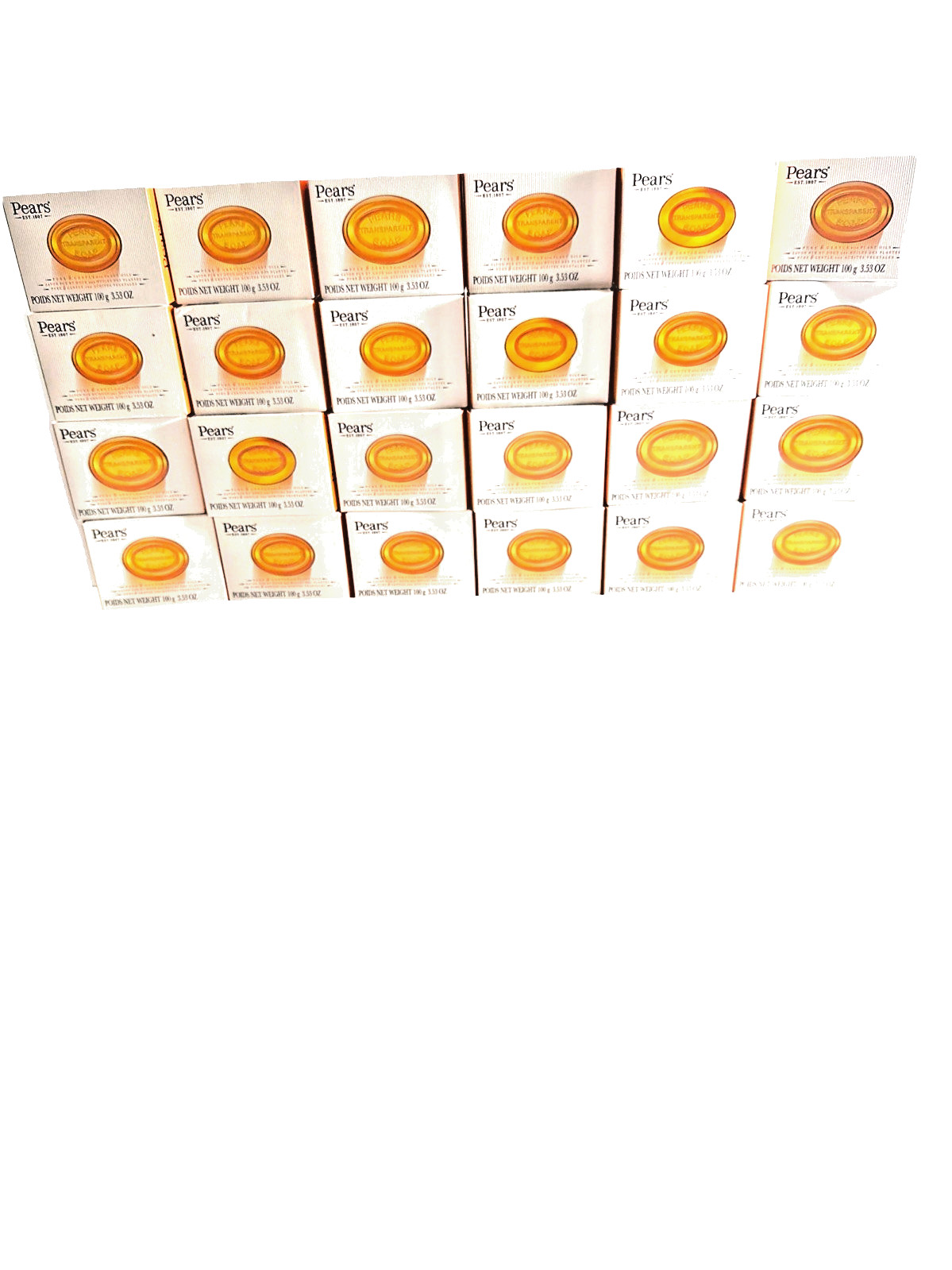 Pears Transparent Natural Glycerin Bar Soap Gentle & Hypoallergenic 3.53 24 Bars