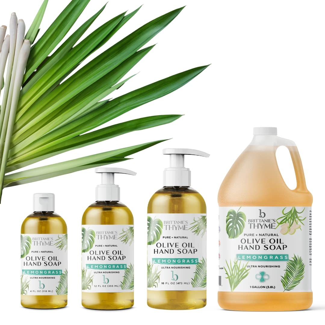 Brittanie’s Pure Castile Soap – Lemongrass, 1 Gallon 128 Fl Oz (Pack of 1)